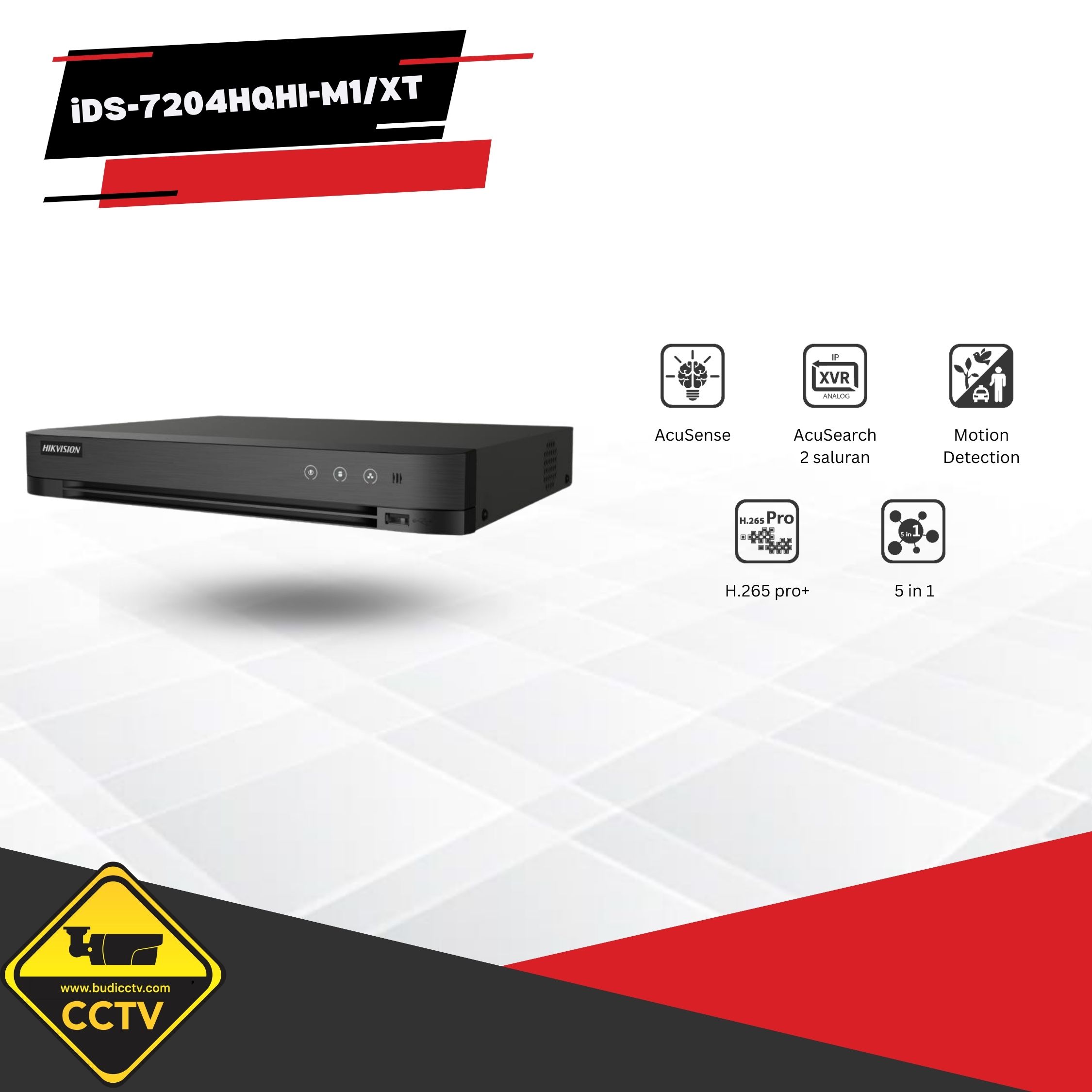 DVR HIKVISION 4 CHANNEL IDS-7204HQHI-M1/XT