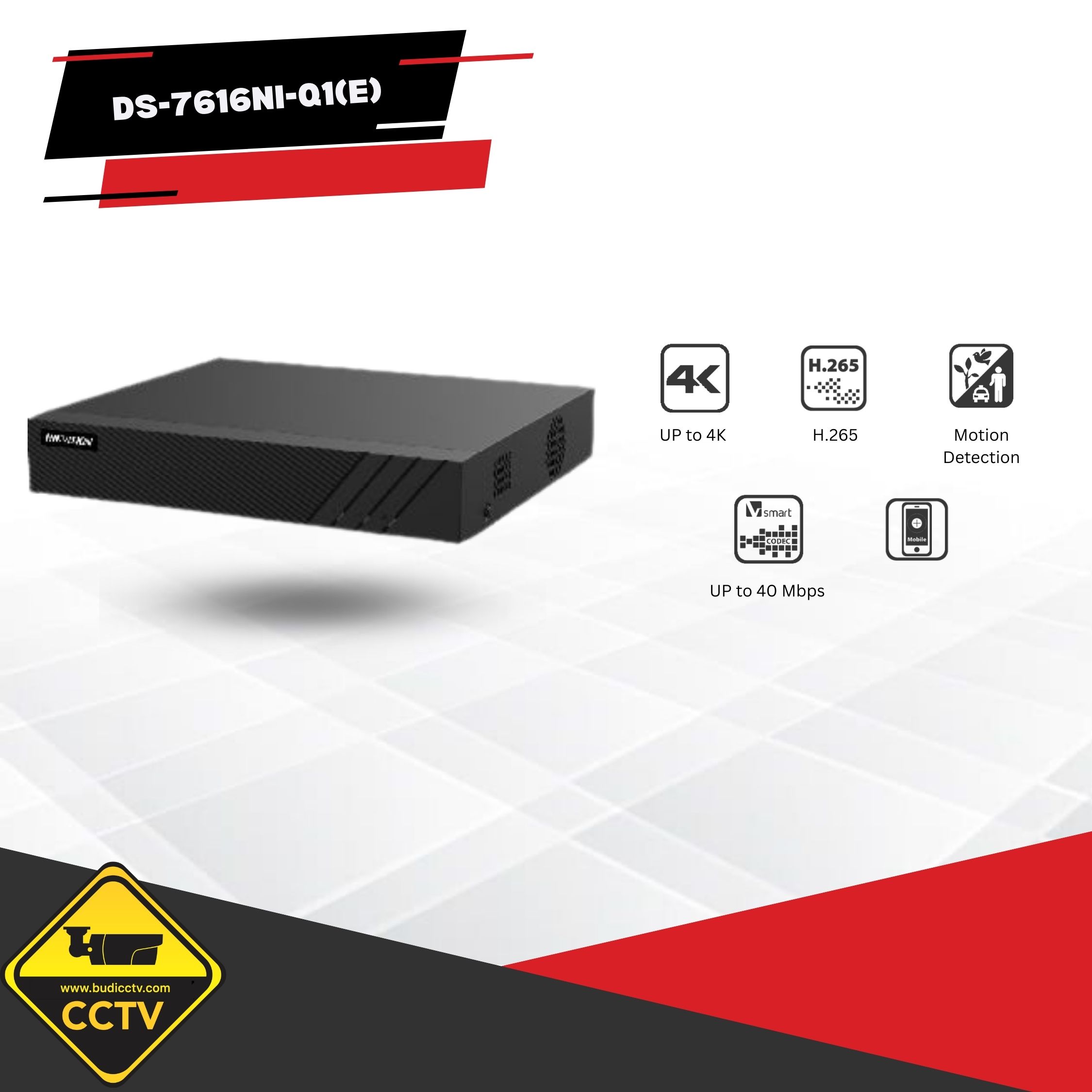 NVR HIKVISION 16 CHANNEL DS-7616NI-Q1(E)