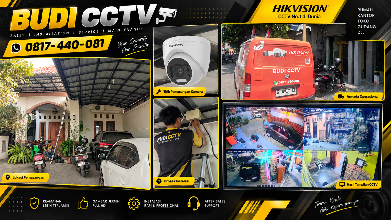 Instalasi CCTV Hikvision Two Way Audio di Rumah Cirebon