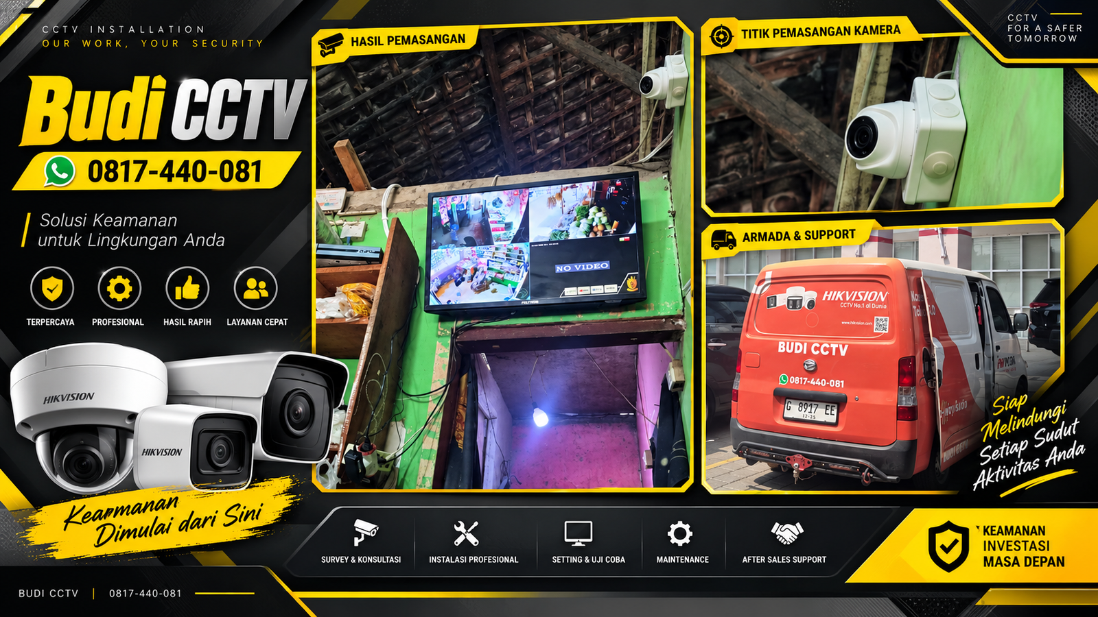 Instalasi CCTV HiLook IP Camera di Salah Satu Toko Cirebon Lebih Aman