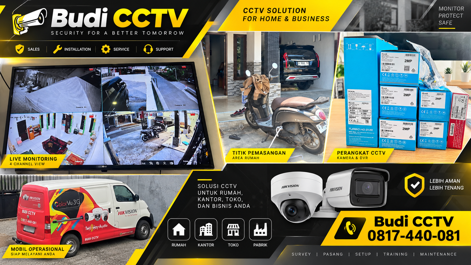 Pemasangan Sistem CCTV HiLook untuk Rumah di Cirebon