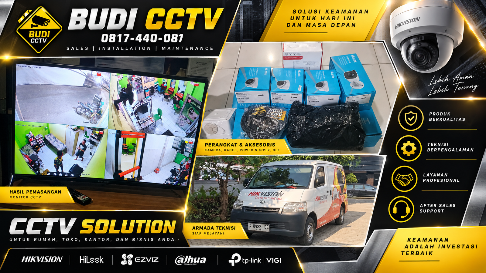 Instalasi CCTV Hilook di Salon Kecantikan Cirebon, Dukung Stabilitas Sistem Pengawasan