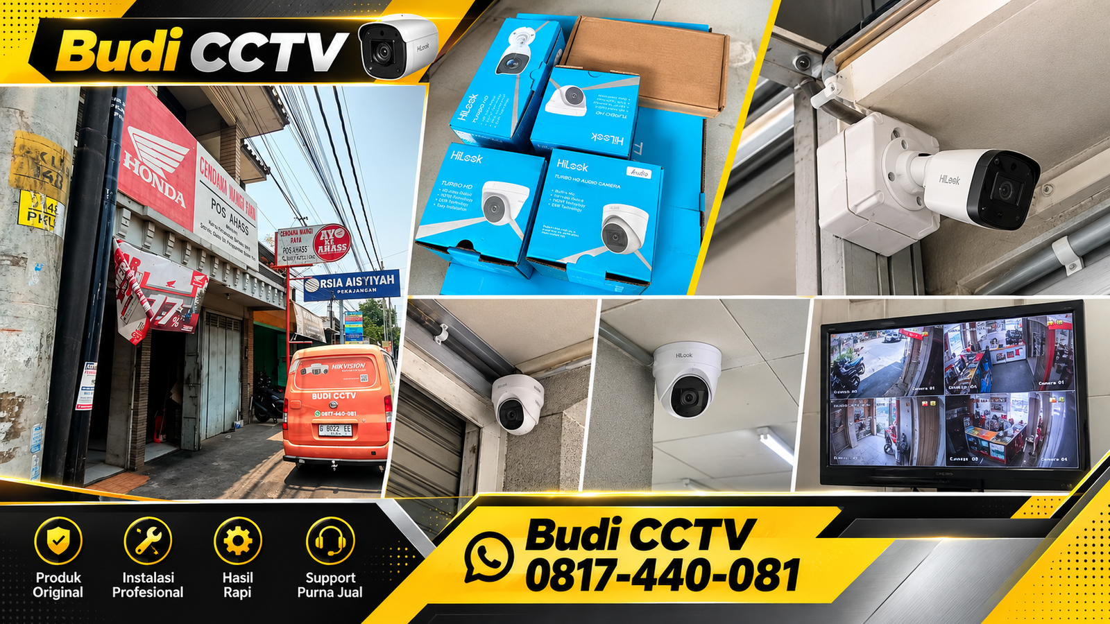 Pemasangan CCTV Hilook pada Bengkel Motor di Cirebon dengan Pengawasan Operasional dan Perekaman Berkualitas