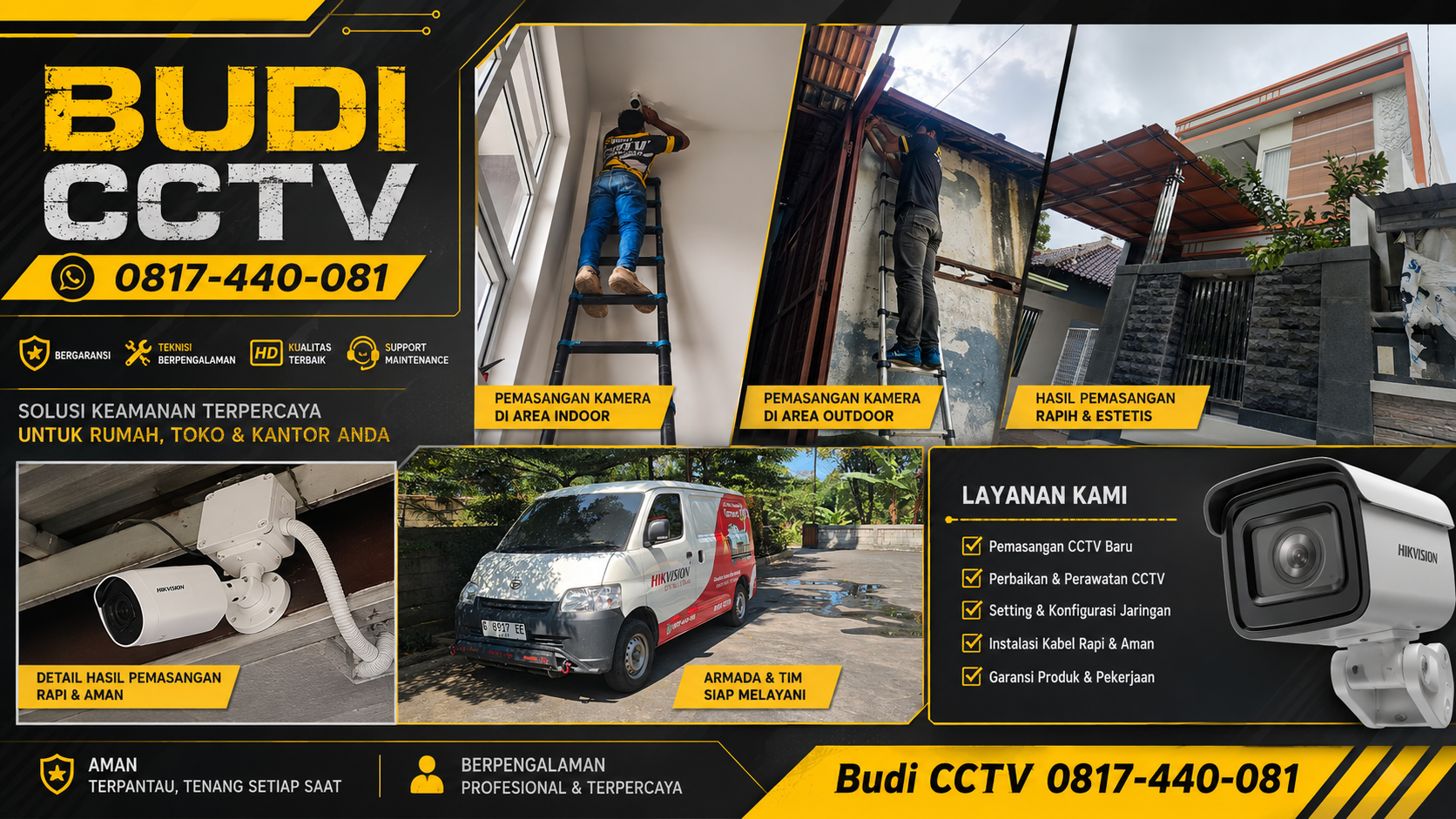 Instalasi CCTV Hikvision ColorVu di Rumah Area Cirebon