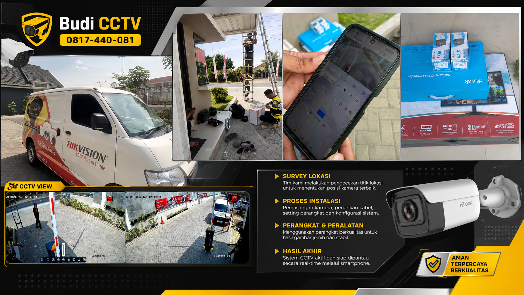 Instalasi CCTV HiLook IP Camera Cirebon dengan Sistem Fleksibel